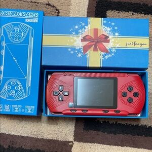 Red Portable Handheld Gaming Console